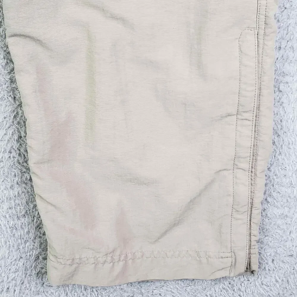 The North Face Mens Pants Medium M Khaki Convertible Zip Off Cargo Belted Nylon